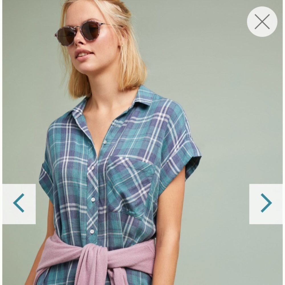 NWT Cloth & Stone Anthropologie plaid dress